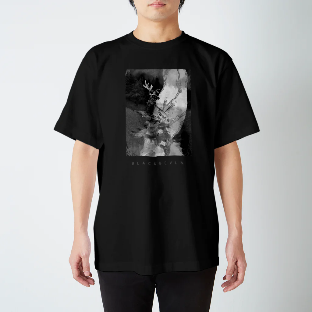 B  L  A  C  K  B  E  U  R  AのThe stream  / dark tribe - black Regular Fit T-Shirt