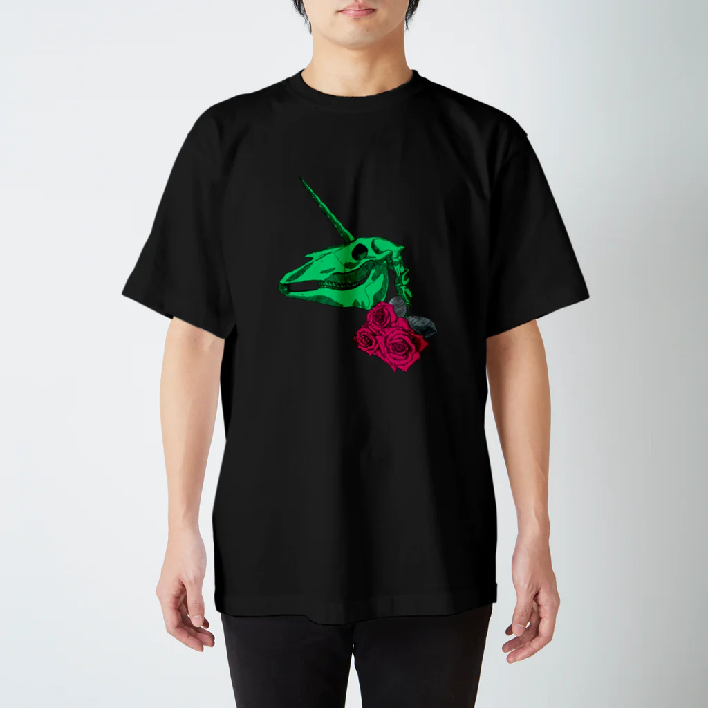 mugachuのユメシャレコウベ（ユニコーン バラ）GR Regular Fit T-Shirt