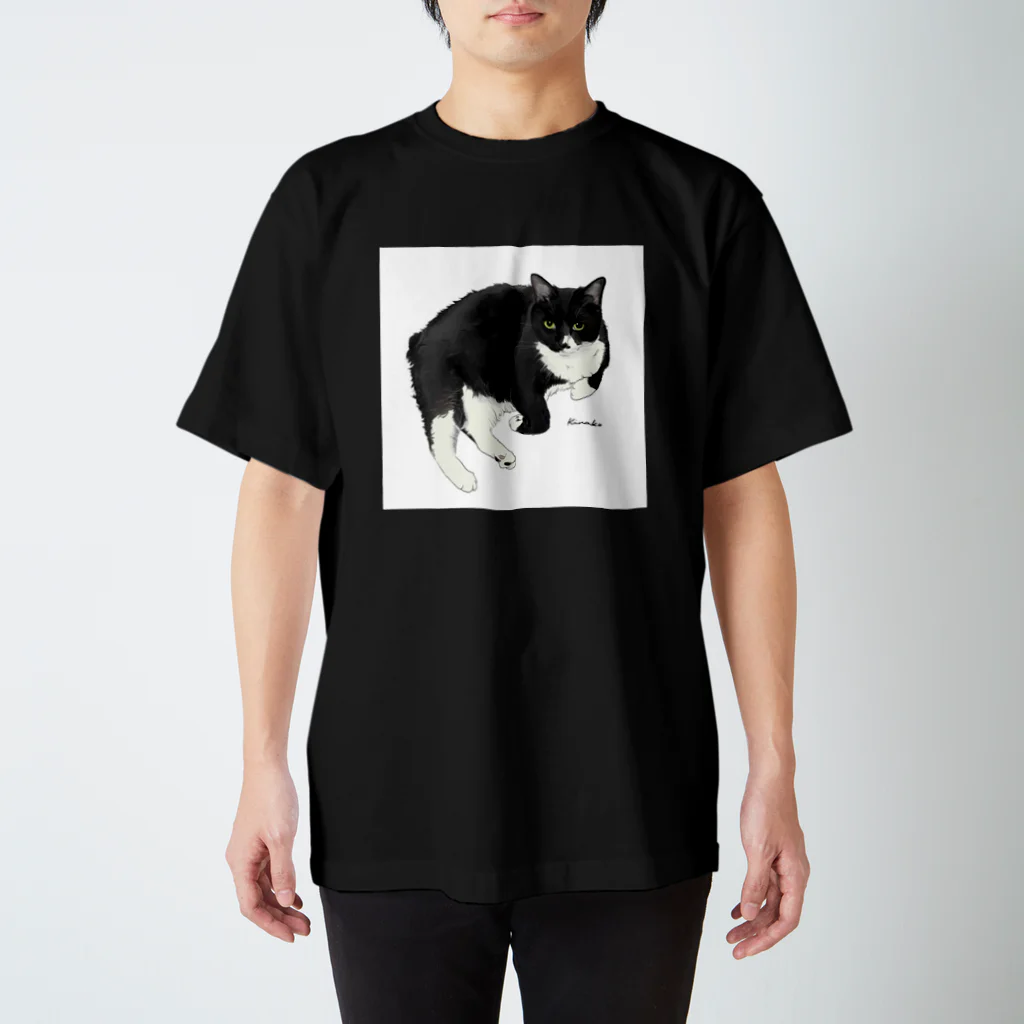 kinako-japanの靴下猫　くろみつ スタンダードTシャツ