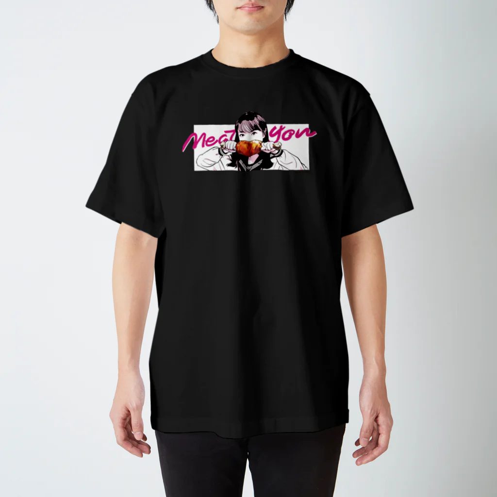 久保田未夢のNice to MEAT you & YOU & SHOPのみーとゆー新Tシャツ黒影 スタンダードTシャツ