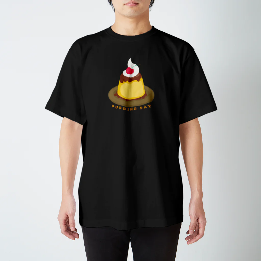 イラスト MONYAAT の毎月25日はプリンの日のプリン　カスタードプリン スタンダードTシャツ