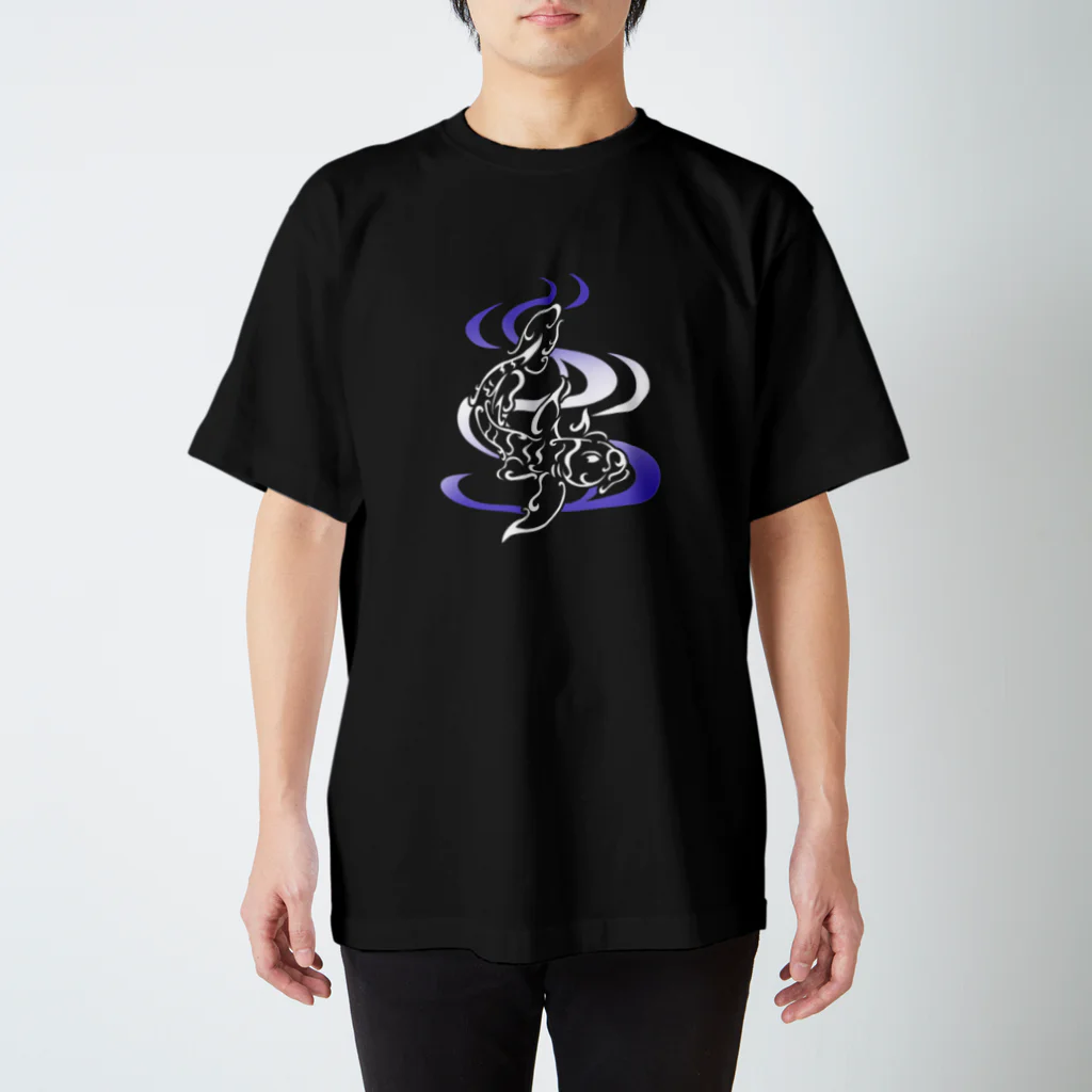 紫胡蝶のネコザメ　 Wh×Bl スタンダードTシャツ
