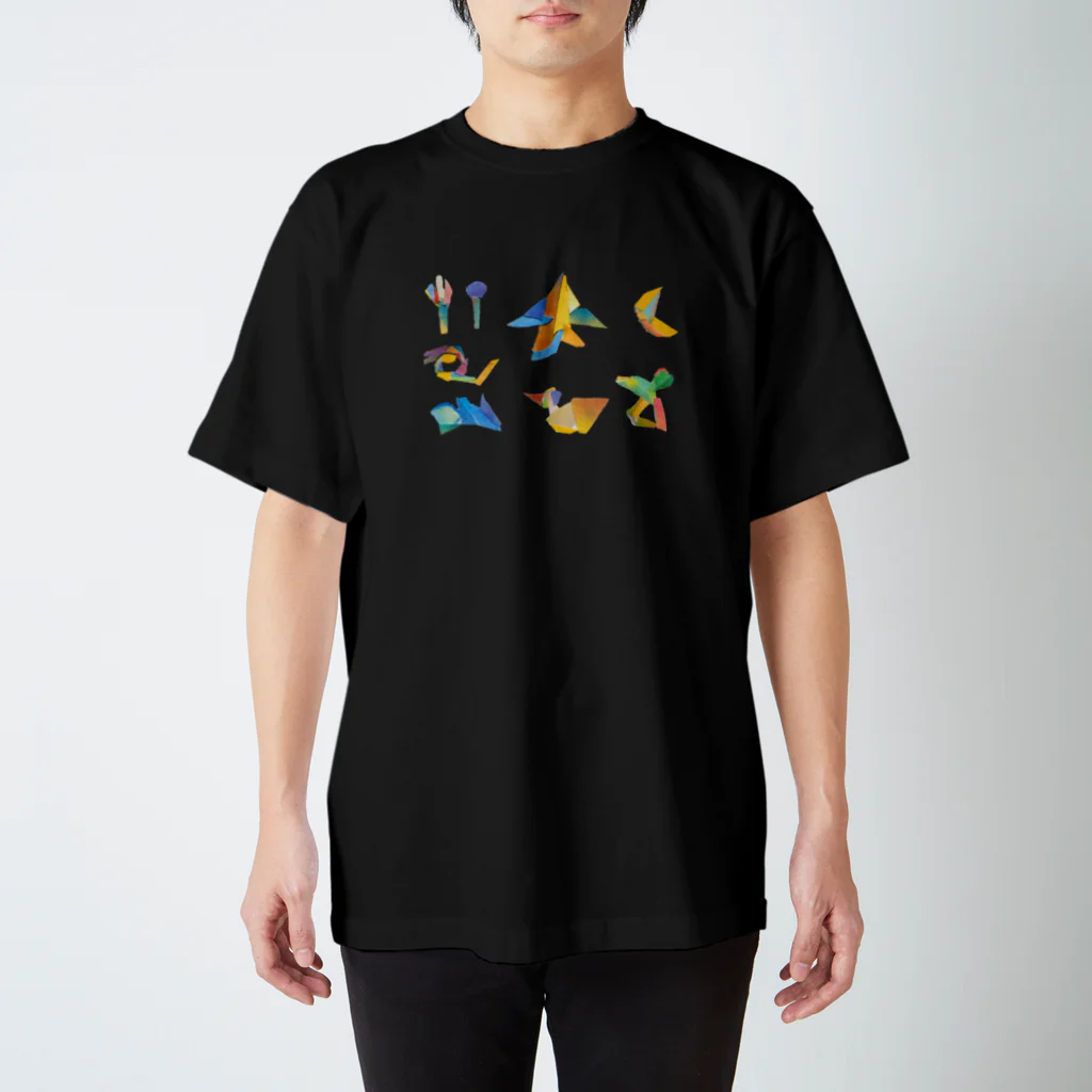 【全盲の絵描き】オバケのタムタムの【全盲の絵描き】思いのままに柄 スタンダードTシャツ