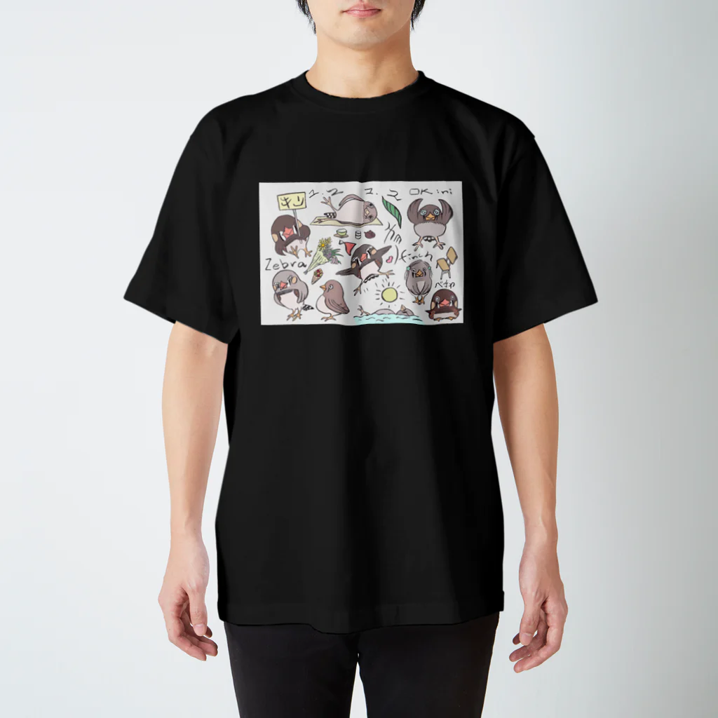 みつぞno鳥絵店の錦花鳥たち Regular Fit T-Shirt