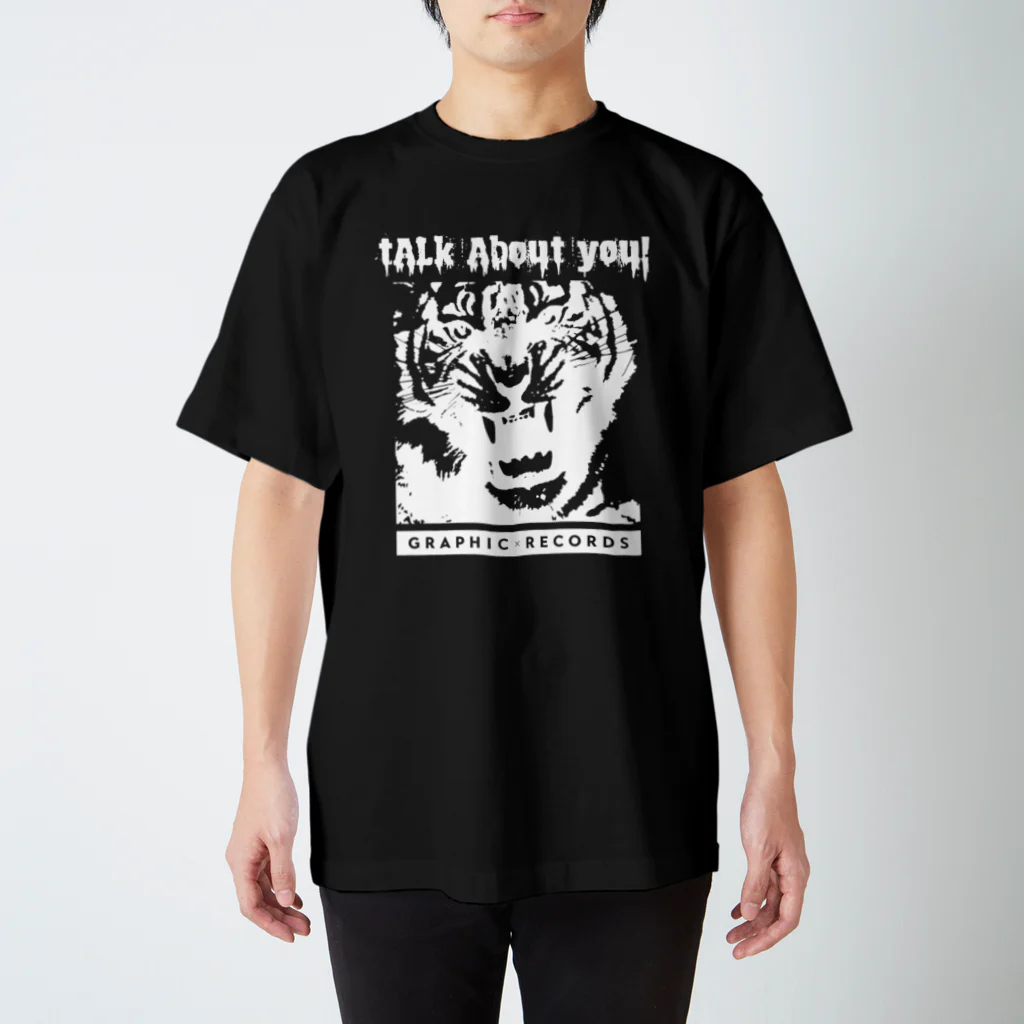 GRAPHIC × RECORDSのTalk about YOU!　半袖Tシャツ/濃色（Col.17） Regular Fit T-Shirt