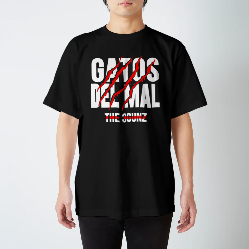 BlackRedCheeZのThe3Gunz／GATOS DEL MAL de JAPON スタンダードTシャツ