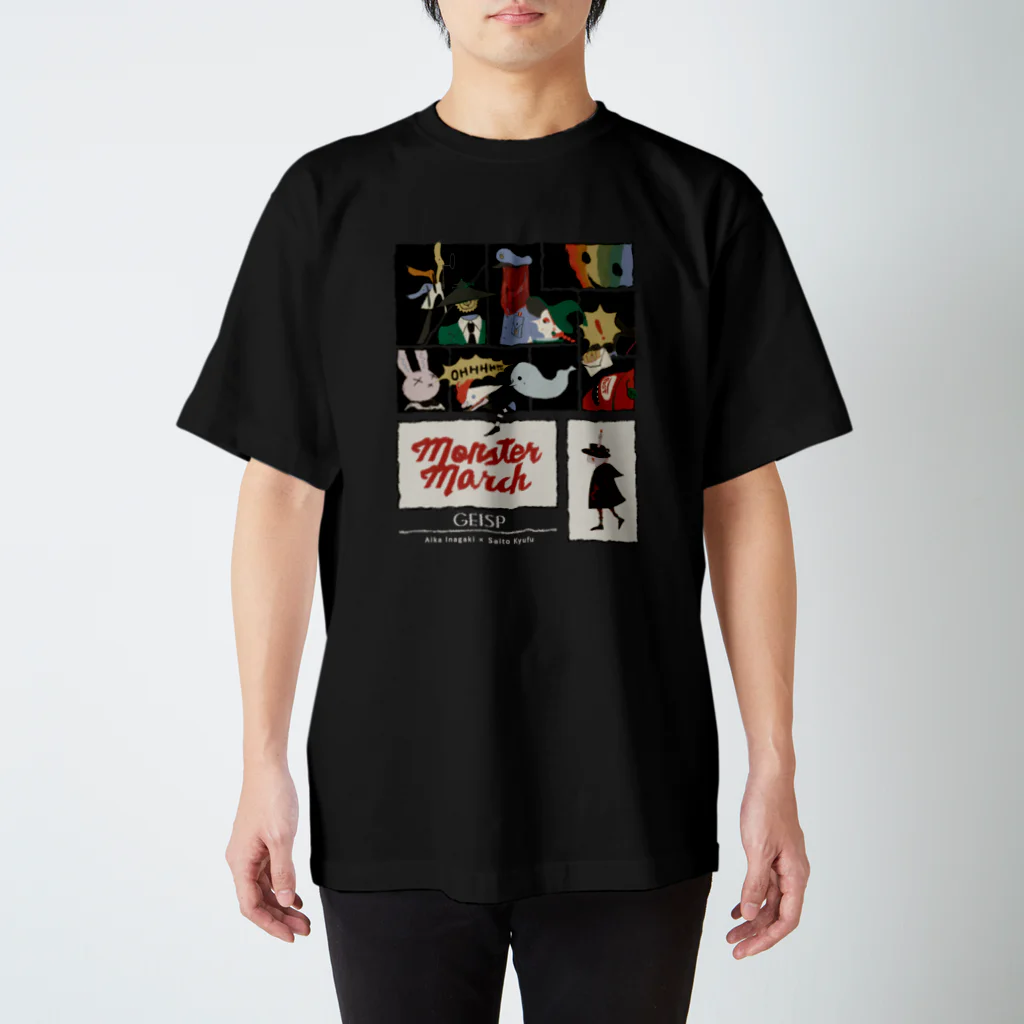 気分屋(モンスターマーチ)のMonster March by GEISP ver.白字 Regular Fit T-Shirt