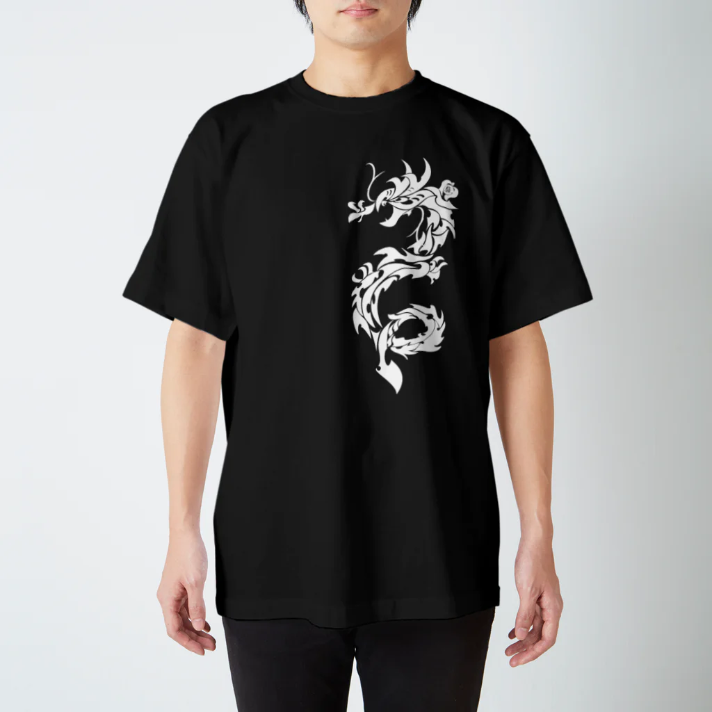 TO-ROON【NOTORO Tシャツ工房】の昇竜・黒龍・トライバル・白抜 Regular Fit T-Shirt