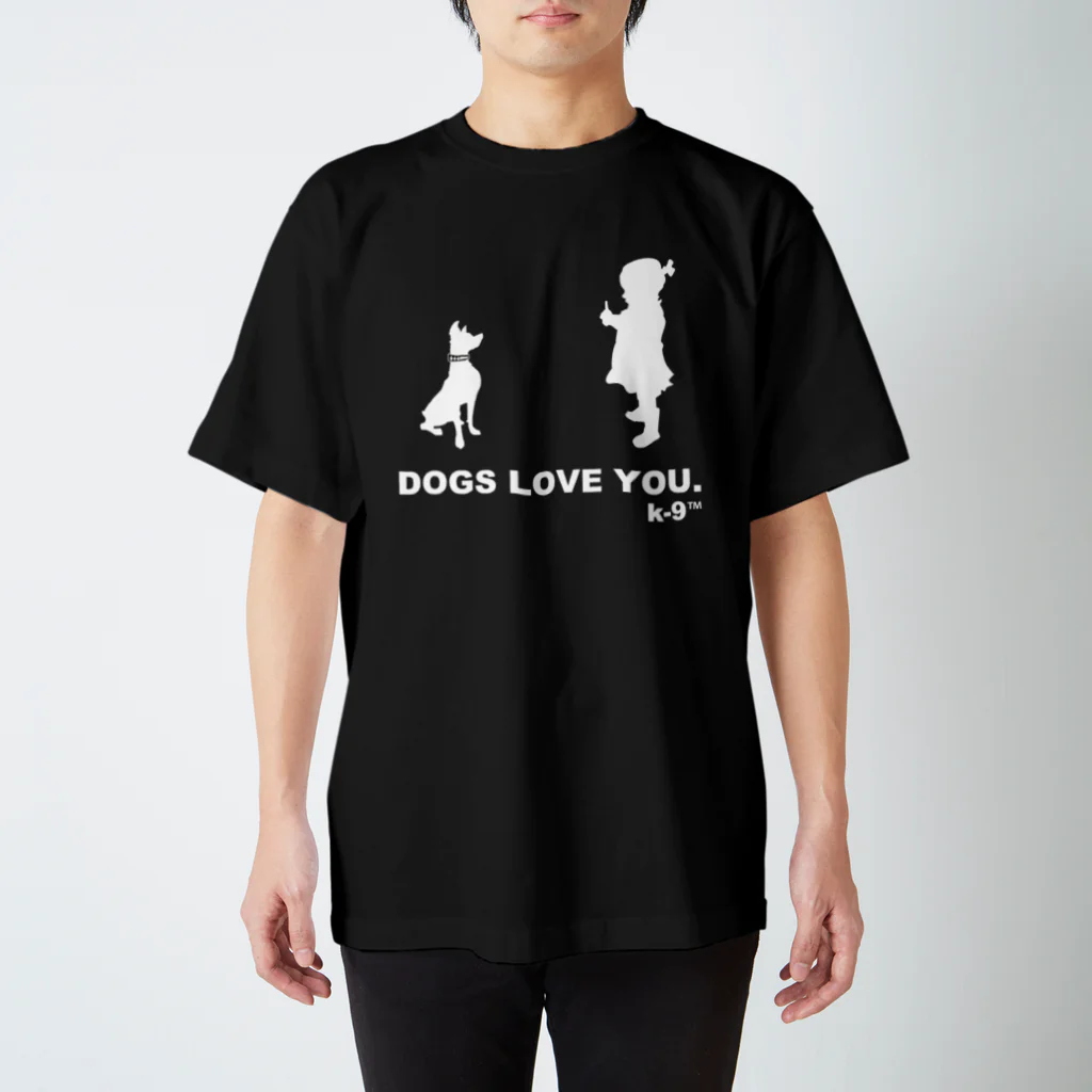 yuuki_23のk-9™DOGS LOVE YOU.白色柄 Regular Fit T-Shirt