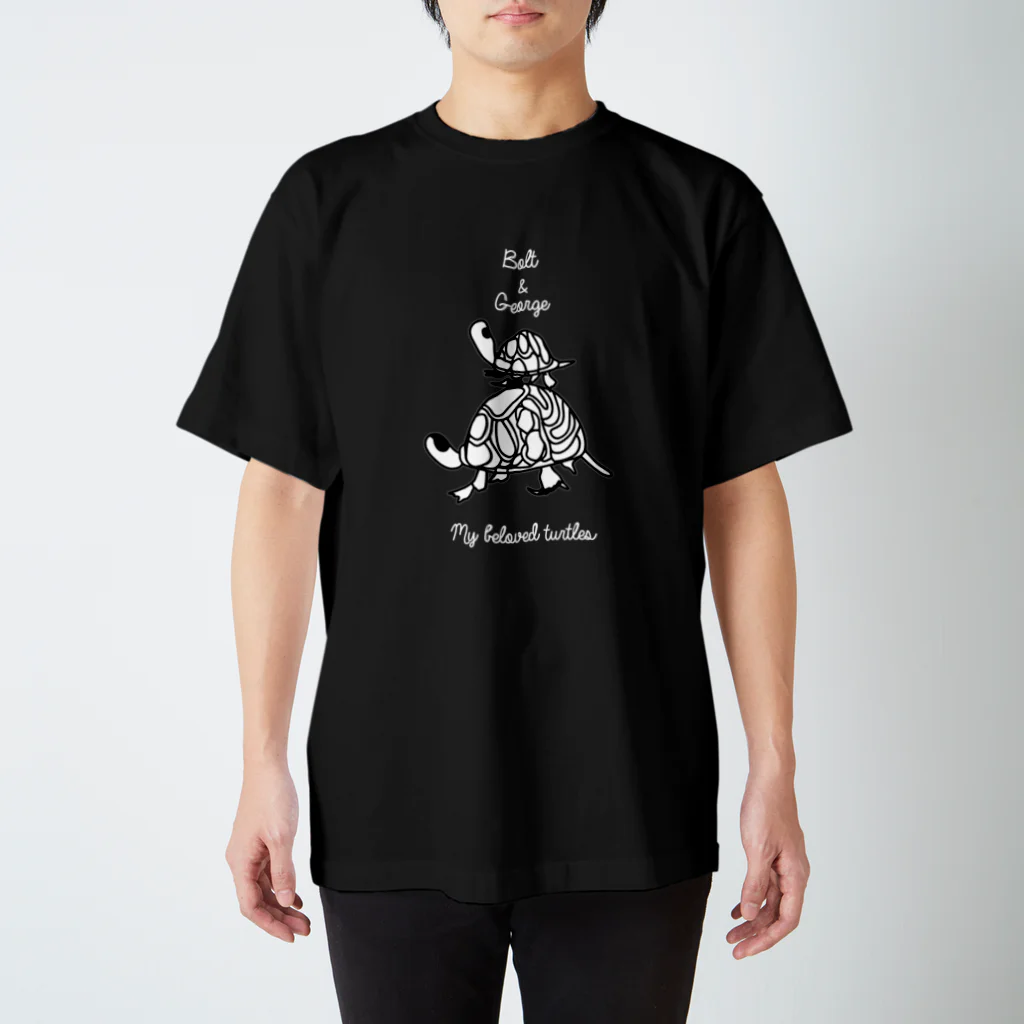 クジラデザインのジョージとボルト（濃い色用）２ スタンダードTシャツ