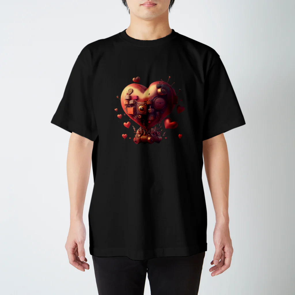 LalaDesign-shopのハートの飛行船「ハートフロート (Heartfloat)」 スタンダードTシャツ