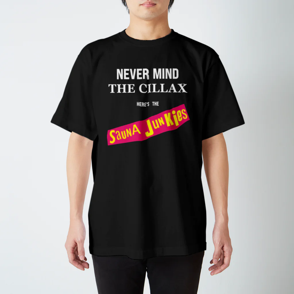 SAUNA JUNKIES | サウナジャンキーズのNEVER MIND THE CHILLAX（ブラック） スタンダードTシャツ