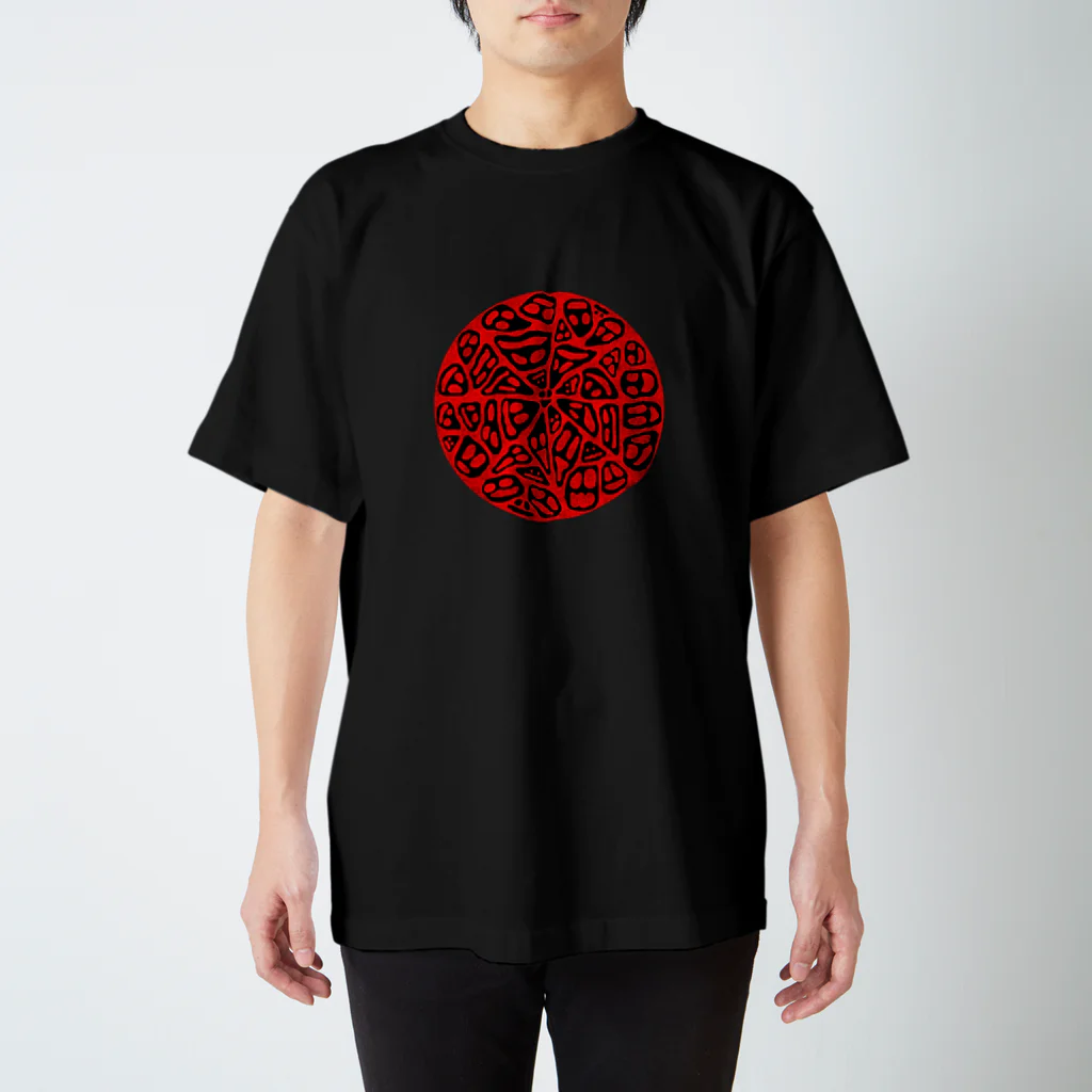 Redtail NFTart projectのアカトクロ_006サークルフェイス スタンダードTシャツ