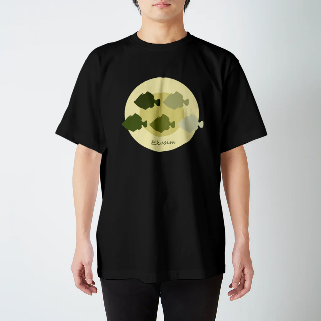 Ekusimのカワハギシルエットカモフラカラー スタンダードTシャツ