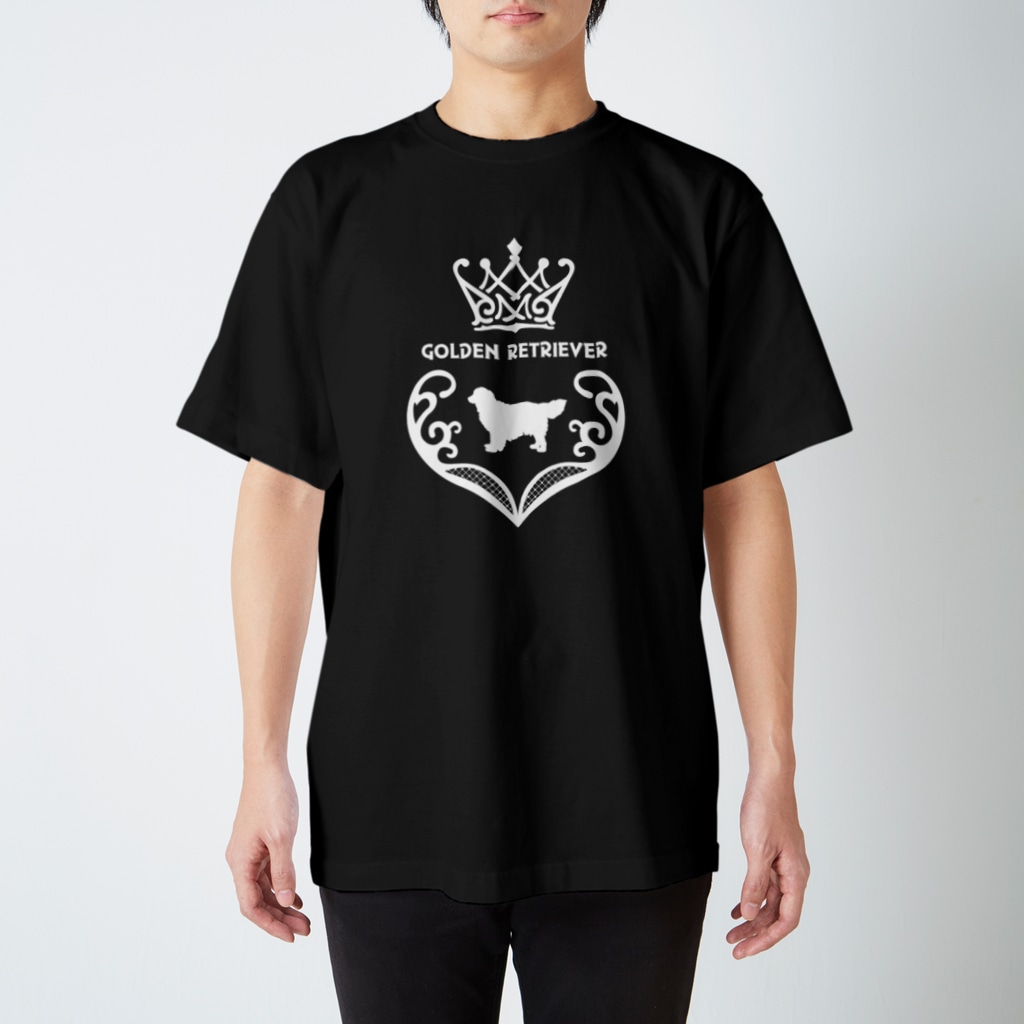 onehappinessのゴールデンレトリバー　crown heart　onehappiness　white Regular Fit T-Shirt