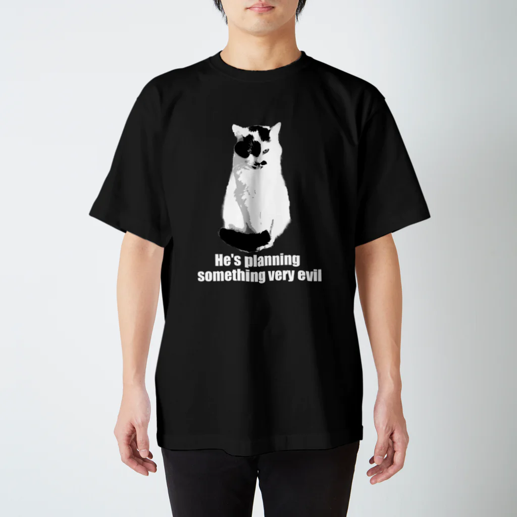 ﾈｺﾁｬﾝ is KAWAIIの邪悪なことを考えている猫(black) Regular Fit T-Shirt