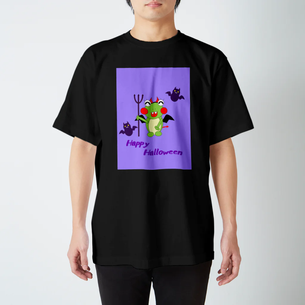 🐸かえるさんと仲間たち🐸のハロウィン　コウモリママ スタンダードTシャツ