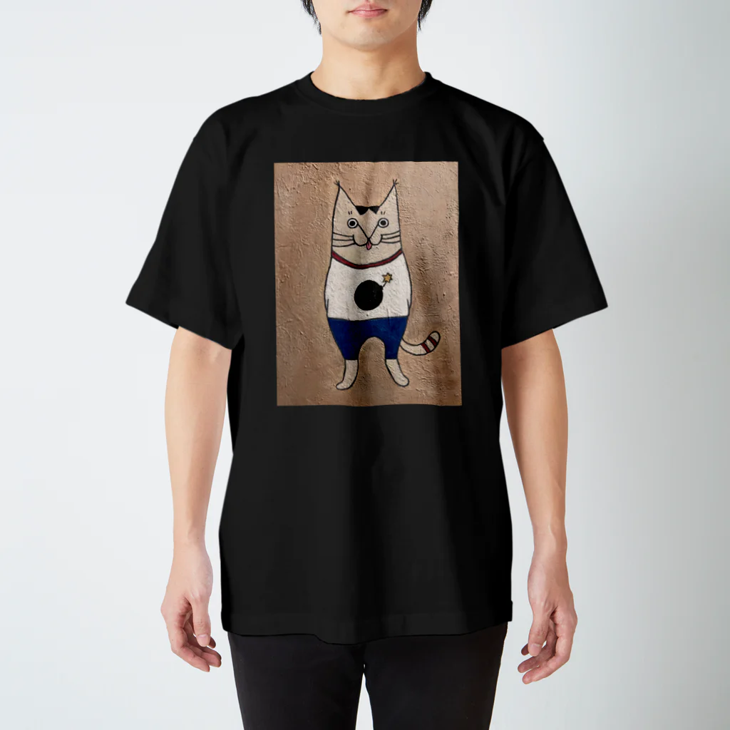 あいちぃ百貨店のボンバーおキャット君 スタンダードTシャツ