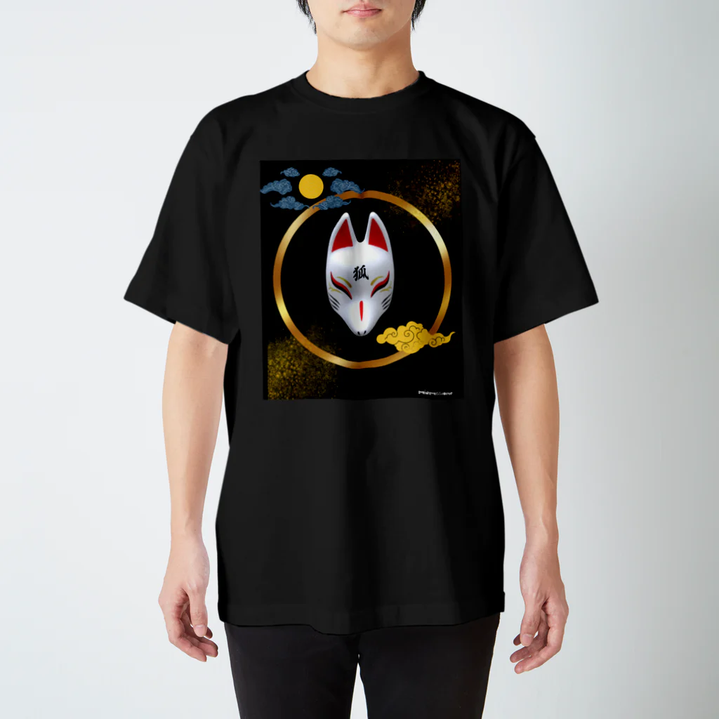 miamissioneのJapanese Spiritual Fox for Your Fortune Regular Fit T-Shirt