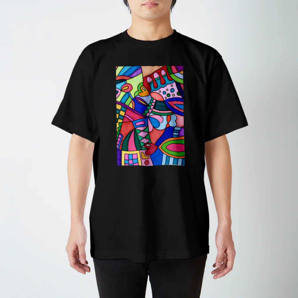 結華の障害者アート 手描きイラスト カラフル スタンダードTシャツ