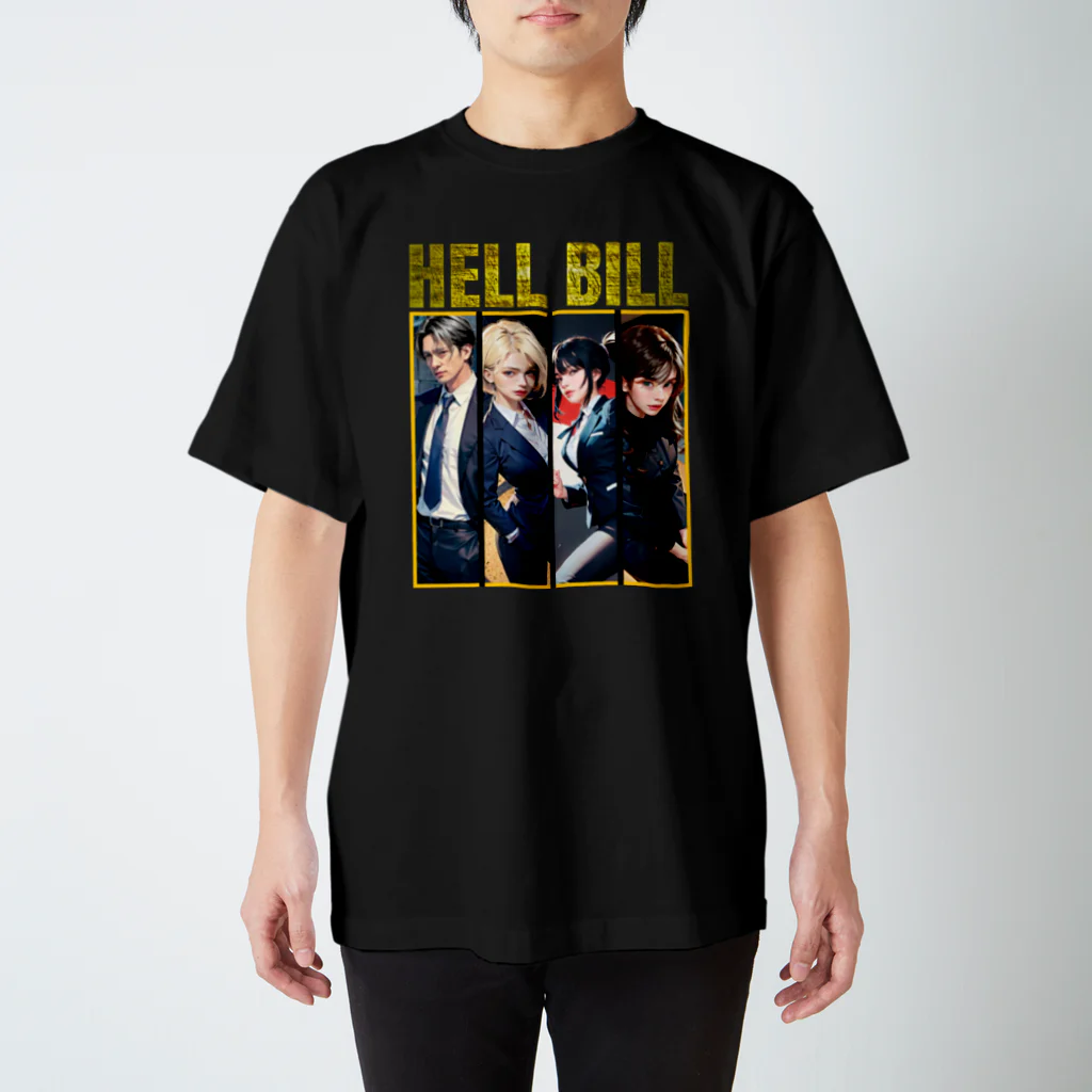 100BEERS_SUZURIのHELL BILL BIG LOGO /ALL YOU NEED IS HELL  スタンダードTシャツ