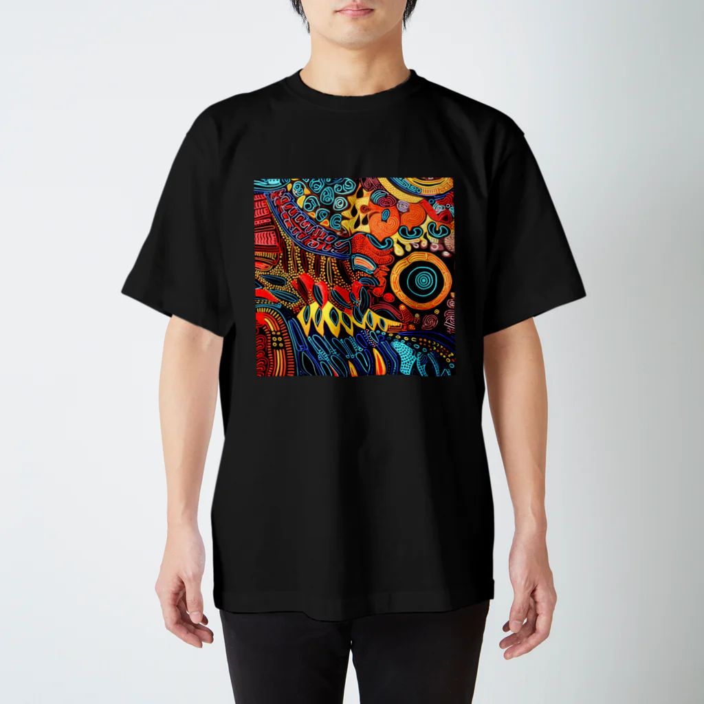 Erika_ArtistryのPsychede Calico #3 (サイケデ キャリコ) Regular Fit T-Shirt