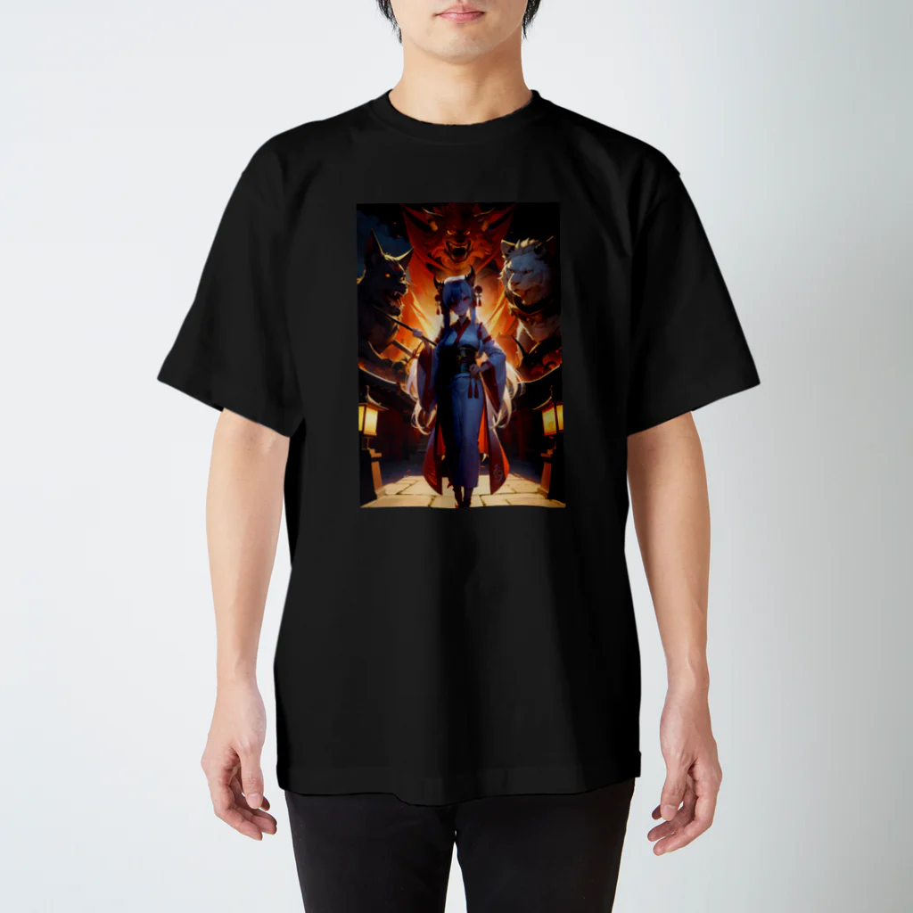 卯月なのかのNight Parade of One Hundred Demons Journey　〜百鬼夜行の旅〜　No.5　「百鬼姫」 スタンダードTシャツ