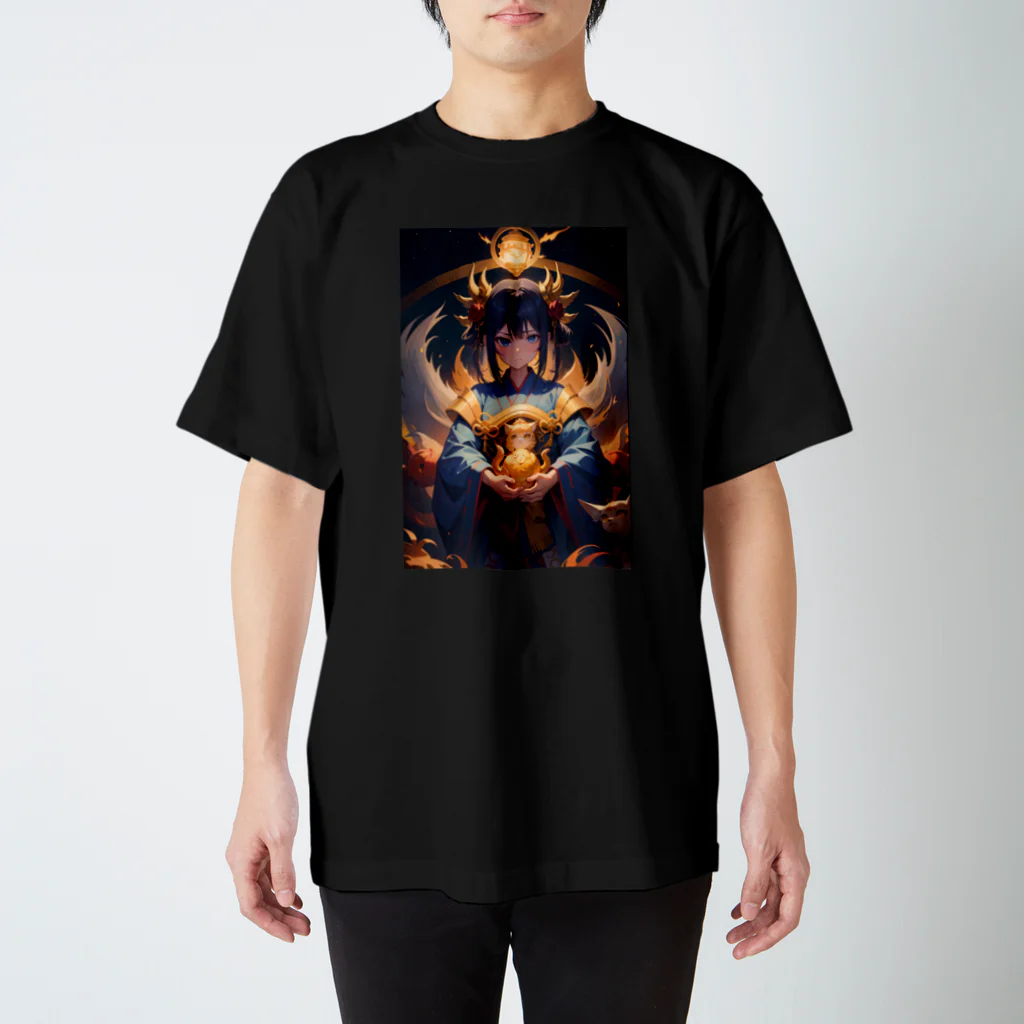 卯月なのかのNight Parade of One Hundred Demons Journey　〜百鬼夜行の旅〜　No.2「巫（かんなぎ）」 Regular Fit T-Shirt