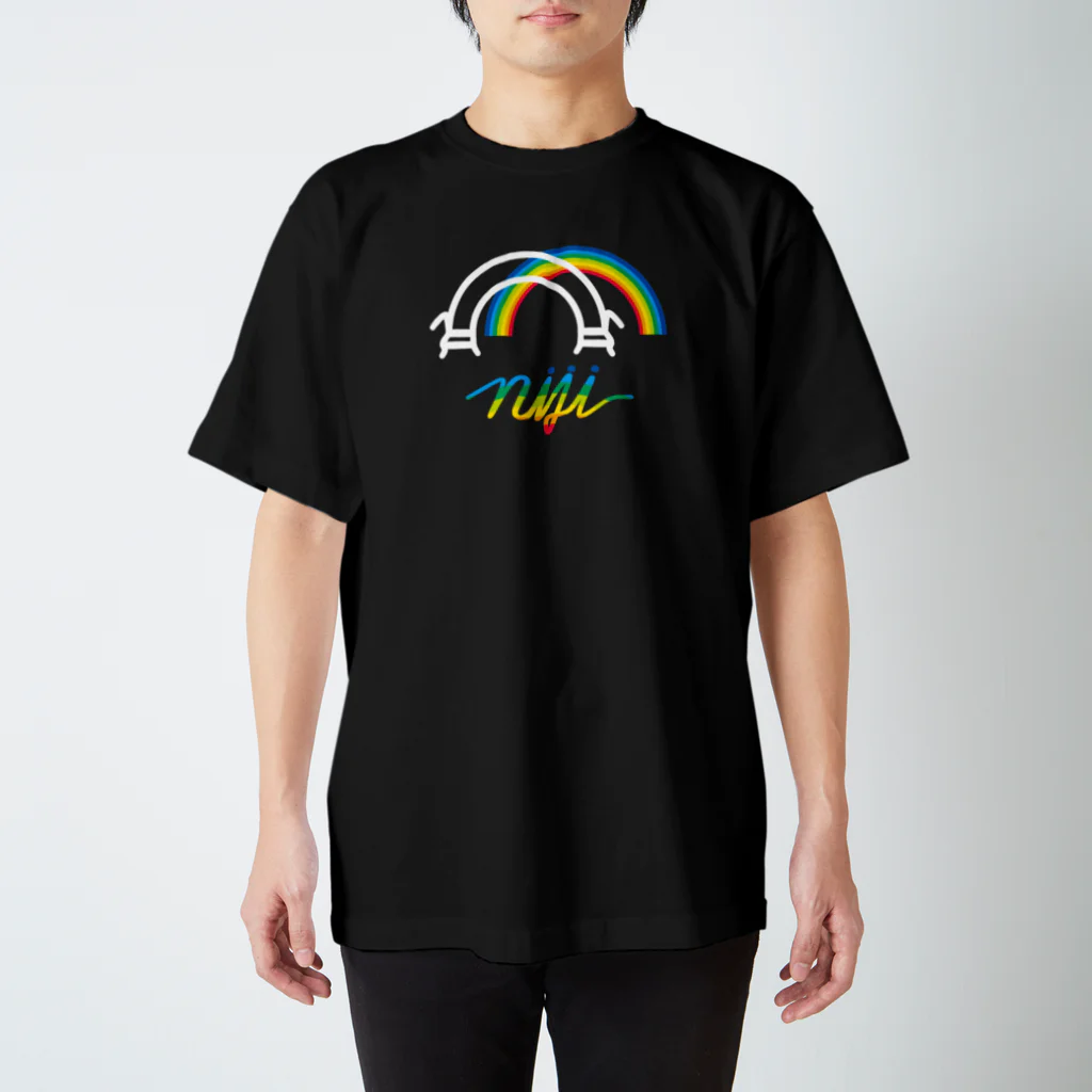 てかきひと よねやせふの虹 niji 甲骨文字 白字版 Regular Fit T-Shirt