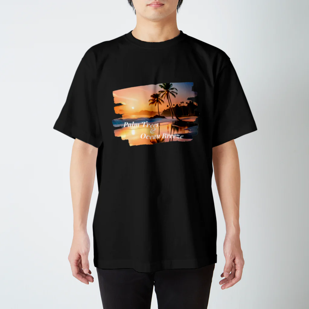 きら星のヤシの木と海のそよ風 スタンダードTシャツ