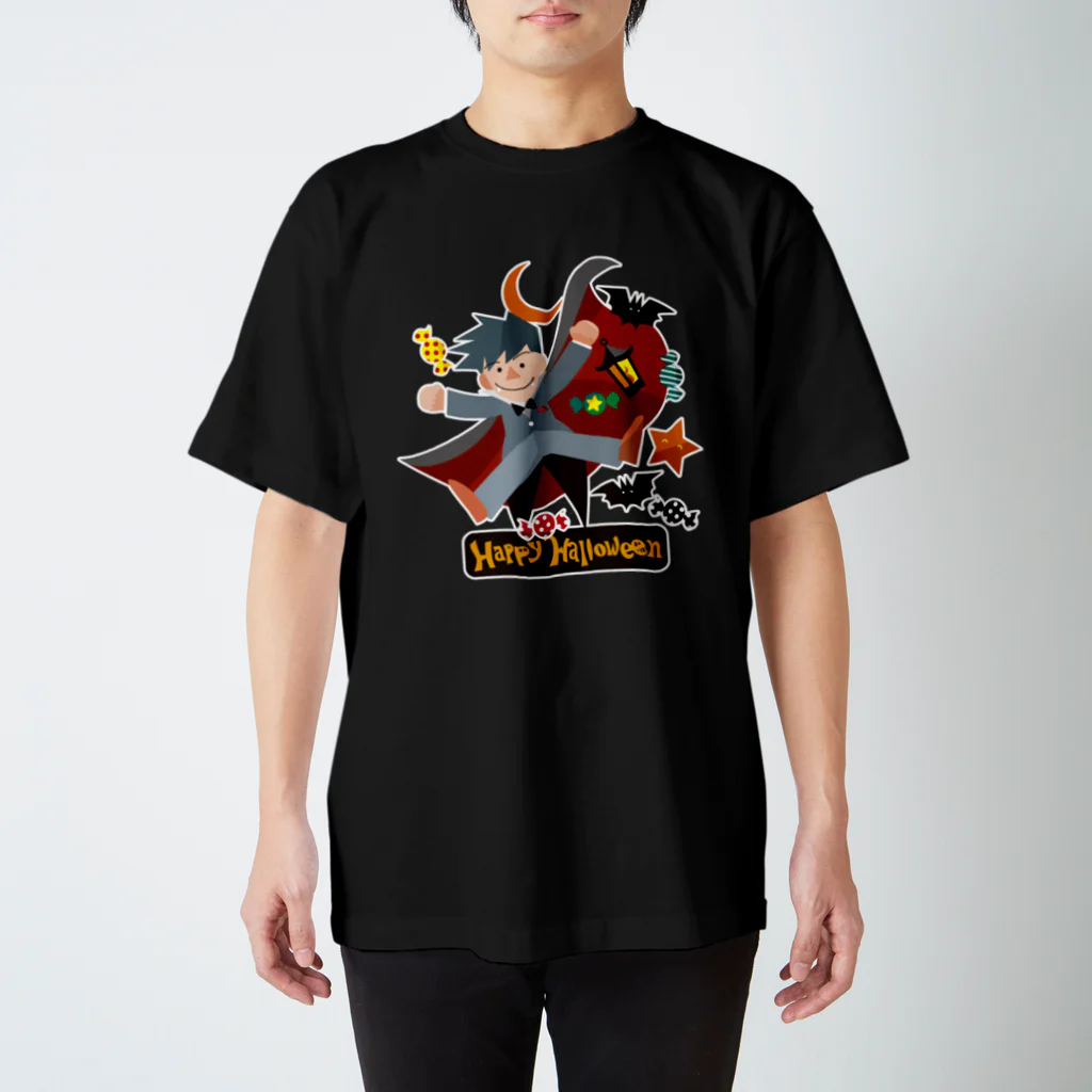 mokku_coのハロウィンKIDS Dracula boy スタンダードTシャツ