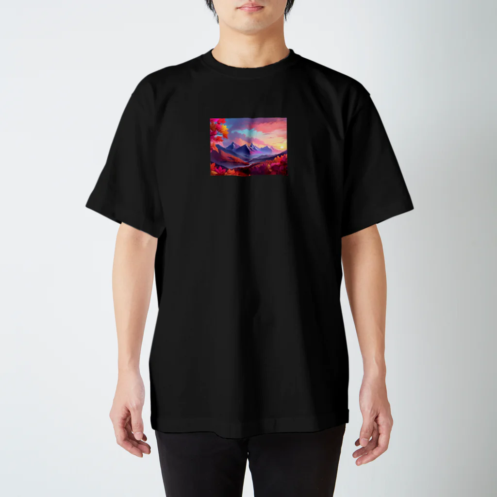 RetroRevive Treasuresの紅葉の山々 スタンダードTシャツ