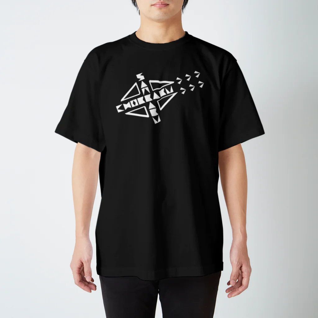 Ku-Ma's SHOPのチョッカクサンカク（白）_Type1 スタンダードTシャツ