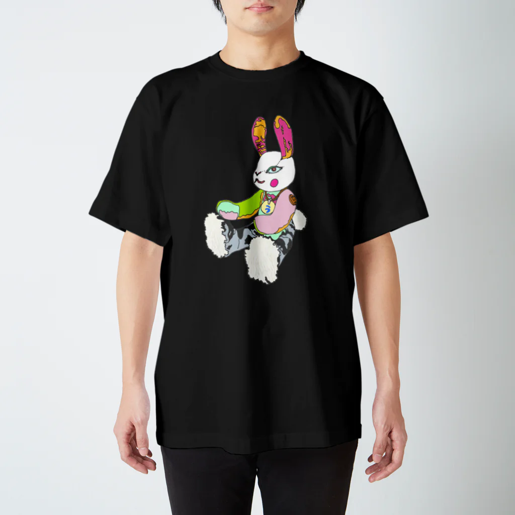 ユウサミイTシャツ店のうさぎ星人　春color 　黒、濃色各種 Regular Fit T-Shirt