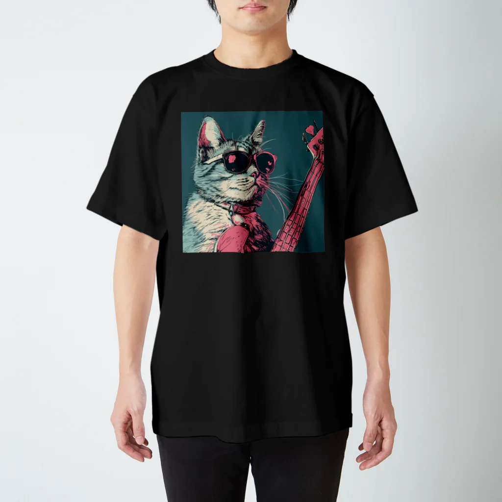 Feelin Shades Studioのメロディック・ムーズ・キャット スタンダードTシャツ