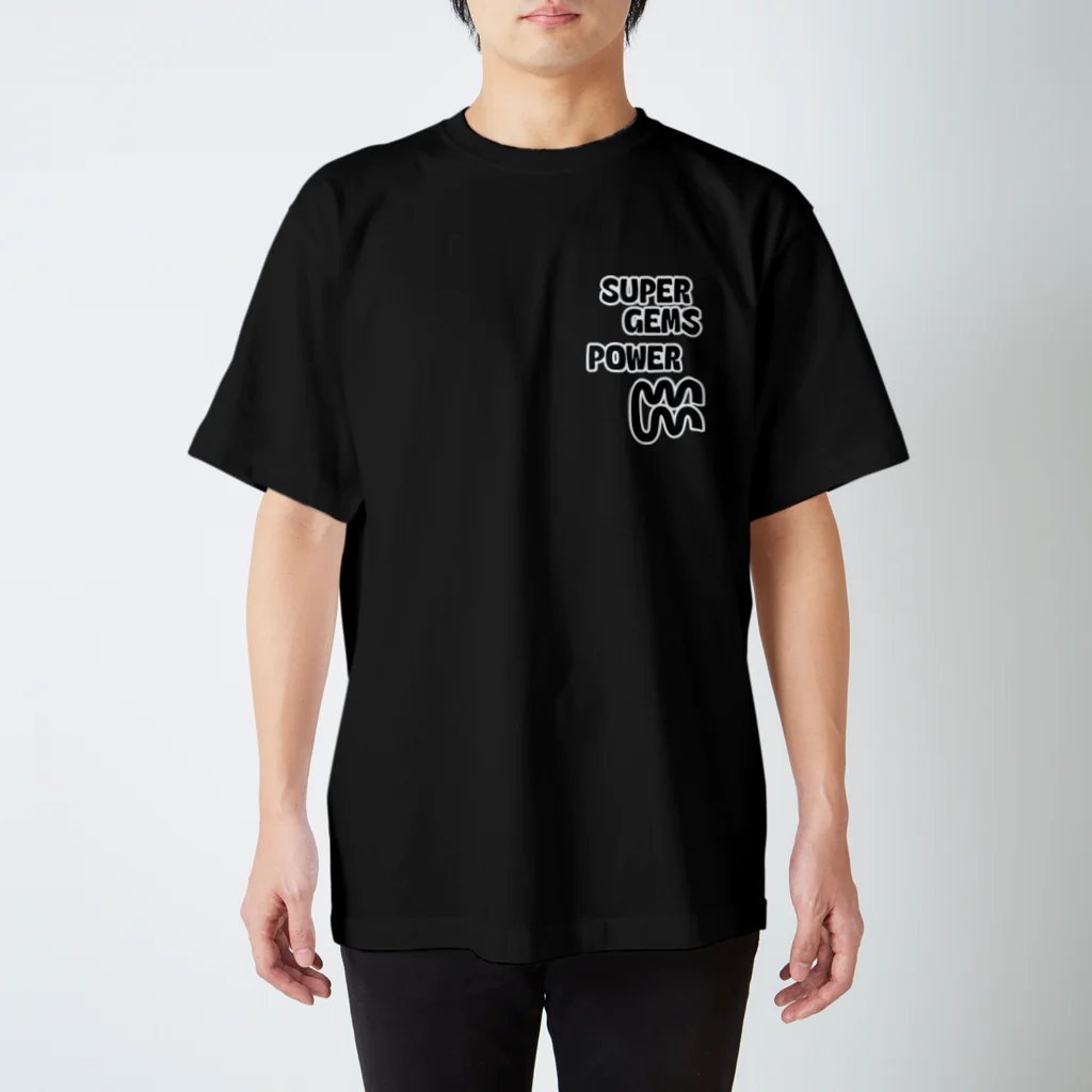 Parallel Imaginary Gift ShopのSUPER GEMS POWER（BLACK） Regular Fit T-Shirt