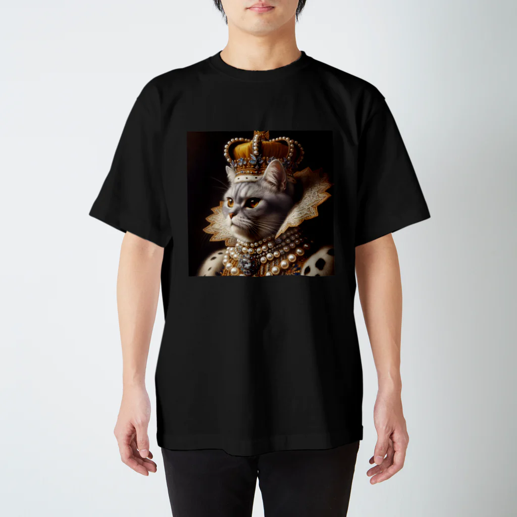 esmeralda64の真珠ねこ　ジョージ3世 スタンダードTシャツ