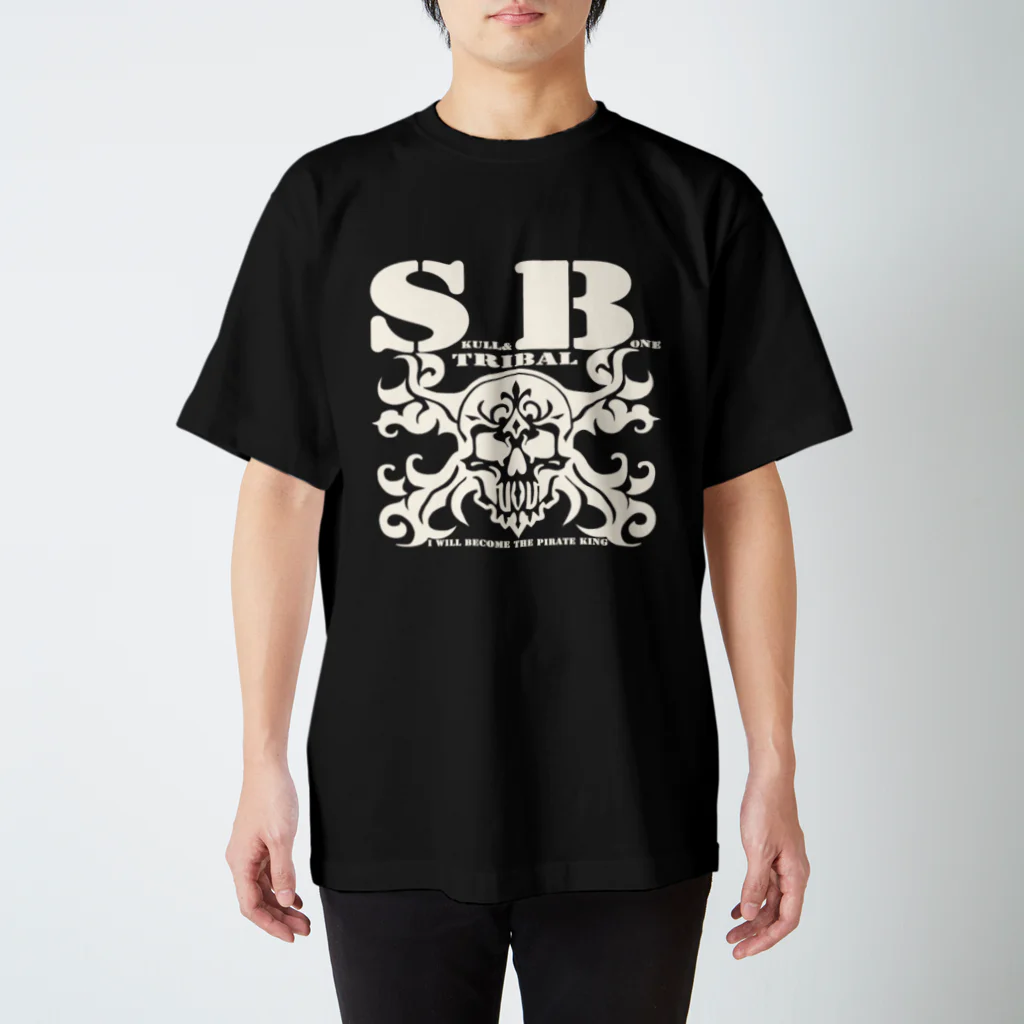 Ａ’ｚｗｏｒｋＳのSKULL&BONE TRIBAL WHT スタンダードTシャツ