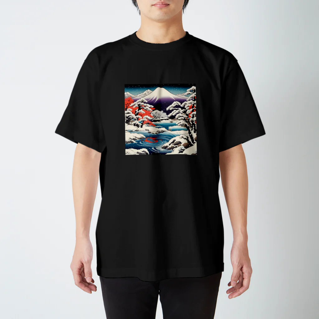 日本の風景 COOL JAPANの日本の風景:雪景色、Japanese senery:snow scene スタンダードTシャツ