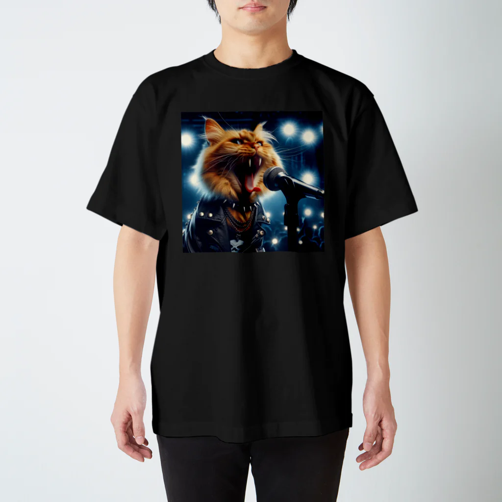 adarahのヘビメタシャウト猫 スタンダードTシャツ