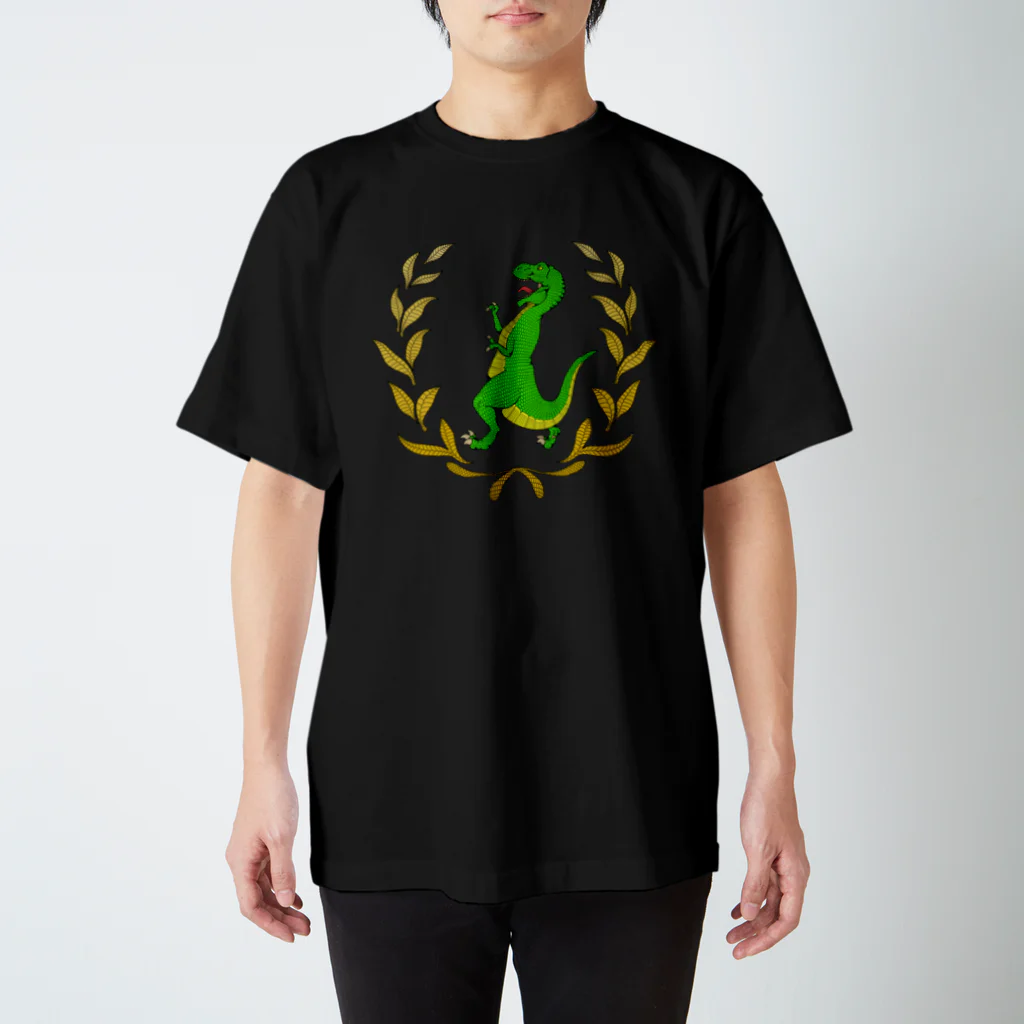 MASUIKEの【MASUIKE】ティラノ　エンブレム風デザイン スタンダードTシャツ