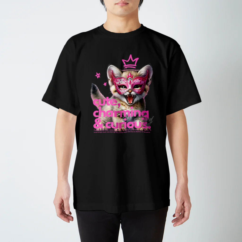 KVM｜kitten ＊ venetian-maskの仮面のスナネコ｜咆哮 ① スタンダードTシャツ