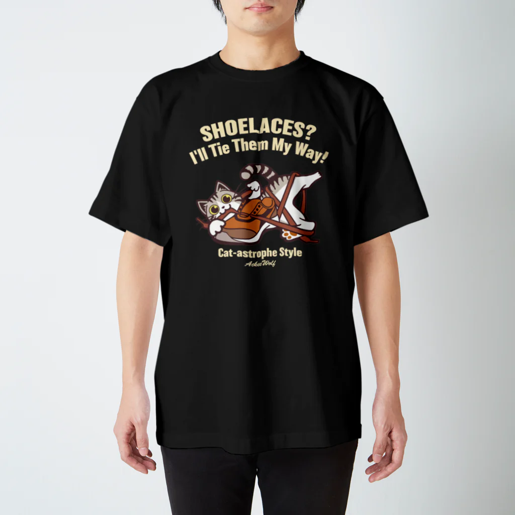 AckeeWolf Art Shopの僕が結んであげるよ　黒T スタンダードTシャツ