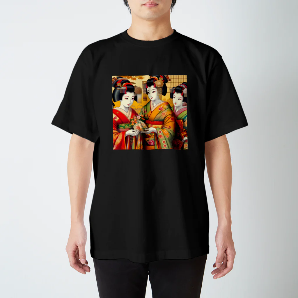 日本の風景 COOL JAPANの日本の風景:談笑している舞妓さん、Japanese scenery: Maiko chatting スタンダードTシャツ