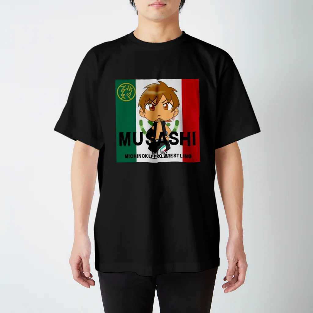 みちのくプロレス　MICHINOKU PRO-WRESTLINGのMUSASHI　イラストTシャツ スタンダードTシャツ