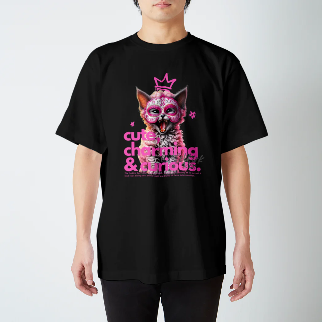 KVM｜kitten ＊ venetian-maskの仮面のセルカークレックス ｜咆哮 ① スタンダードTシャツ