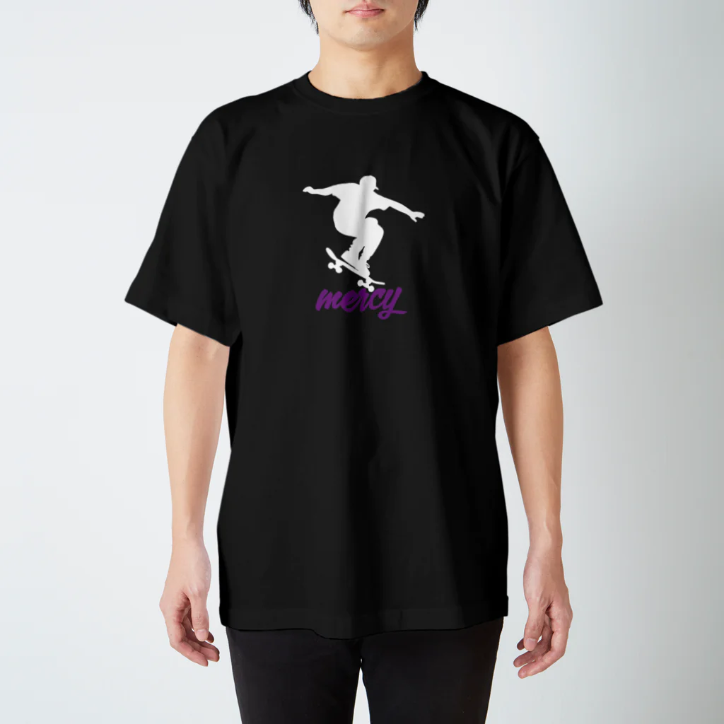 MERCYのmarcy A-1 白×紫 スタンダードTシャツ