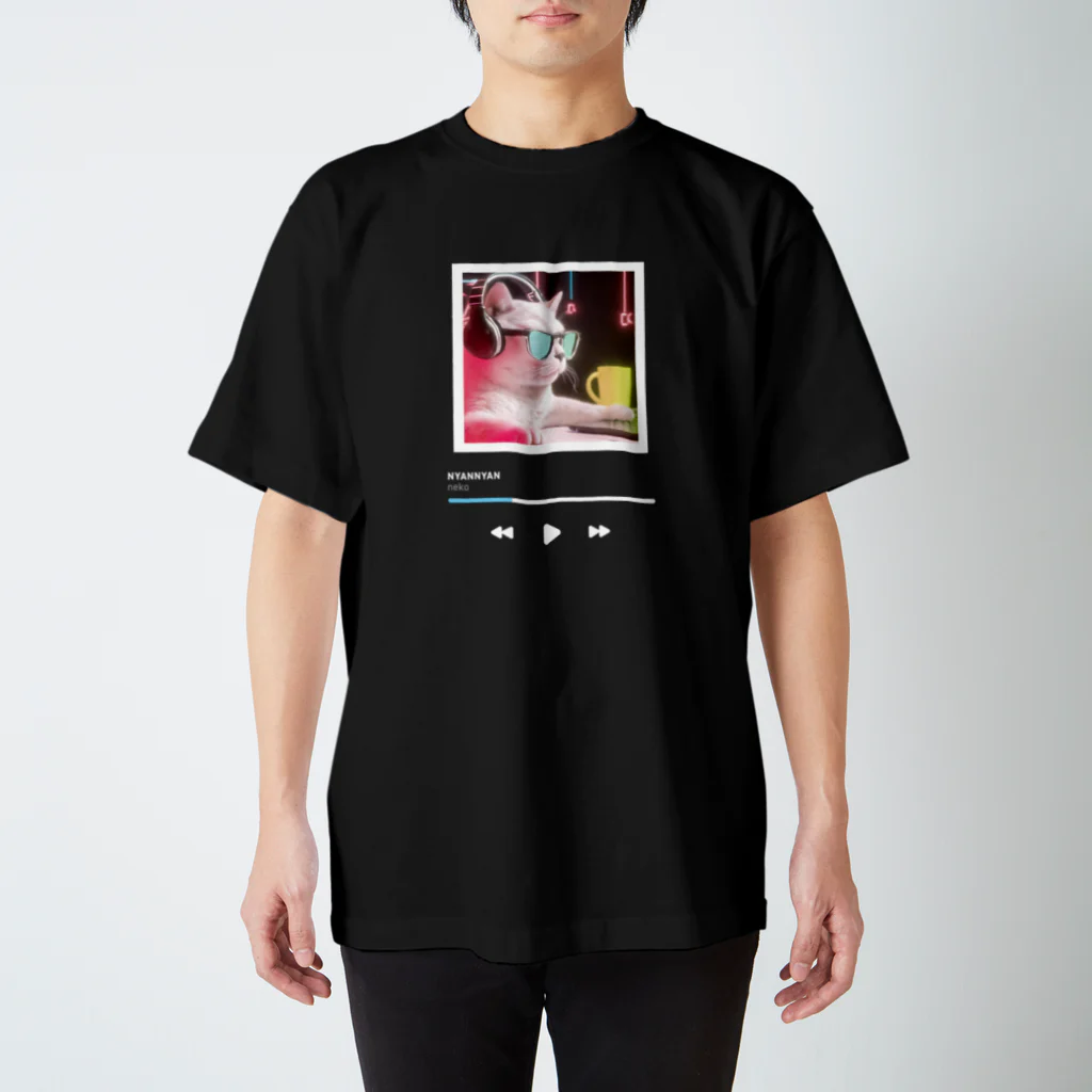 .nekoのmusic.neko（ブラック系） スタンダードTシャツ