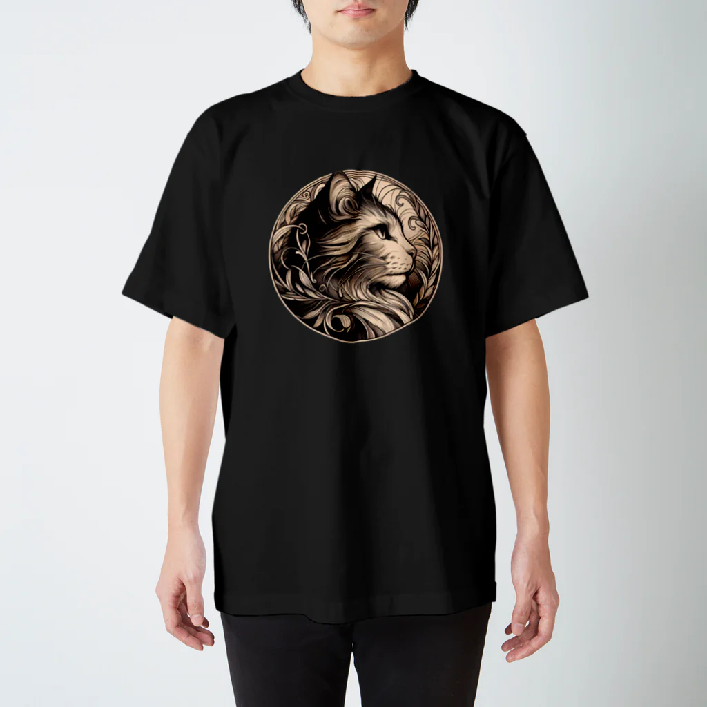 猫の世界のミュシャ猫シリーズ1 Regular Fit T-Shirt
