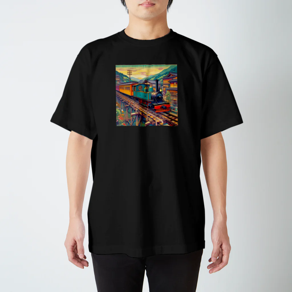 日本の風景 COOL JAPANの日本の風景:千葉の奥房総を走る小湊鐵道のトロッコ列車、Japanese scenery: Kominato Railway trolley train running in Okuboso, Chiba Regular Fit T-Shirt